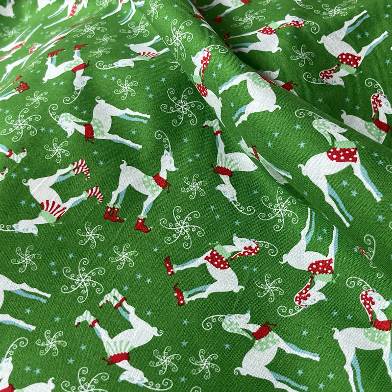 Rudolph Reindeer Cotton Xmas Craft Dress Fabric 140cm