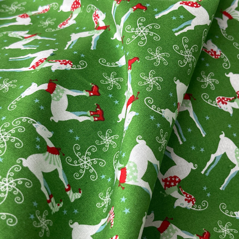 Rudolph Reindeer Cotton Xmas Craft Dress Fabric 140cm