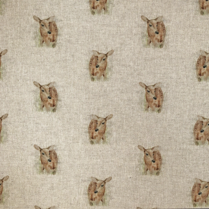 Digital Cotton Animal Linen Fabric, Fawn