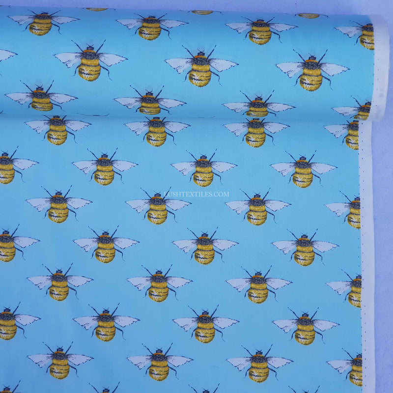 Bumblebee Rose & Hubble Cotton Poplin Dress Fabric