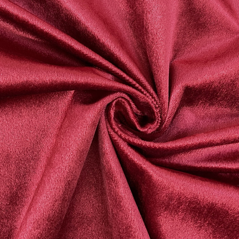 Tissu de rideau en velours peluche Bellissimo, rouge foncé