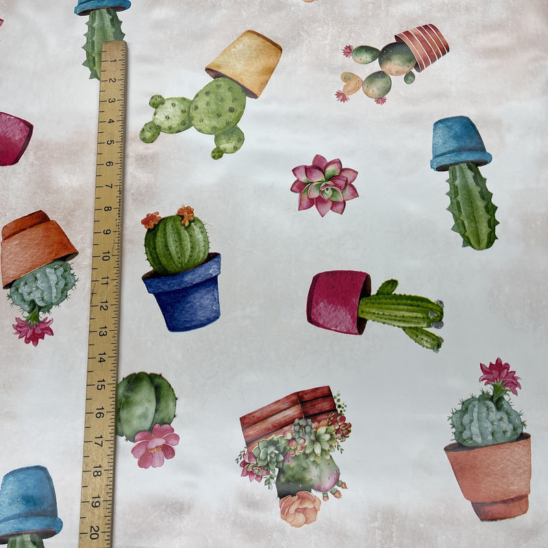 Tissu en toile cirée de table en PVC imprimé cactus