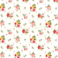 Bouquet Floral Flowers Rose & Hubble Cotton Poplin Fabric