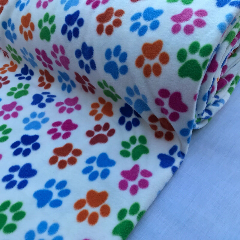 Anti Pol Polar Fleece DOGS PAWS Soft Printed Fleece Fabric Dog Beds Blanket