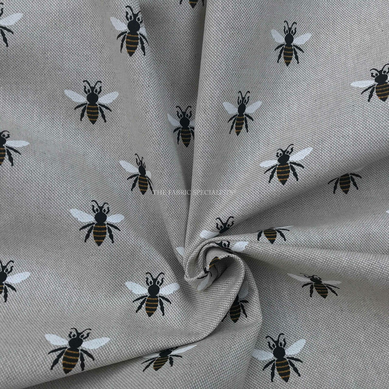 Tissu en coton et lin à impression numérique Buzzy Bees