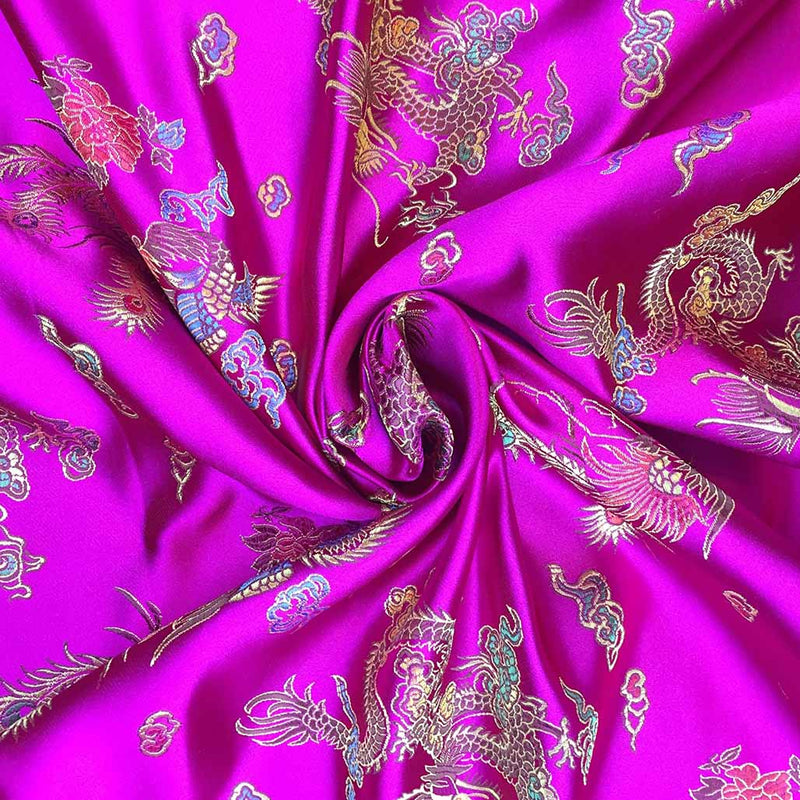 Chinese Dragon Silk Brocade Dress Fabric