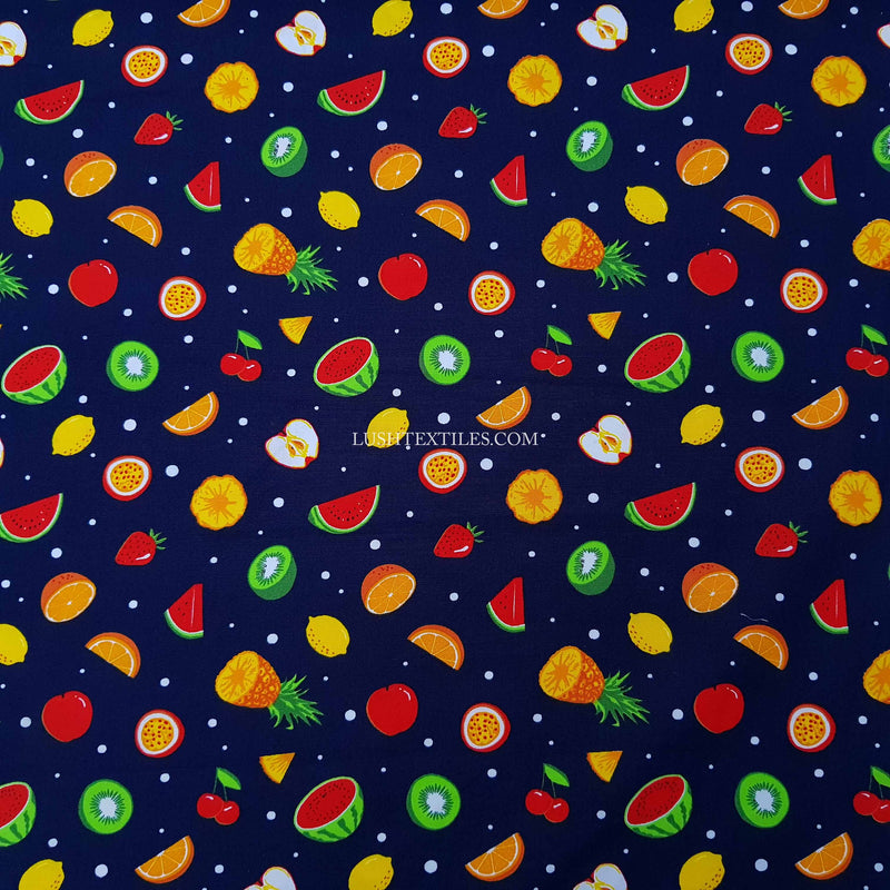 Exotic Fruits Print Rose & Hubble Cotton Poplin Fabric