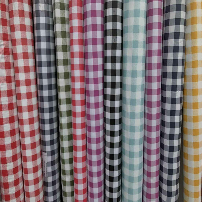 Gingham PVC Oilcloth Table Cloth Fabric