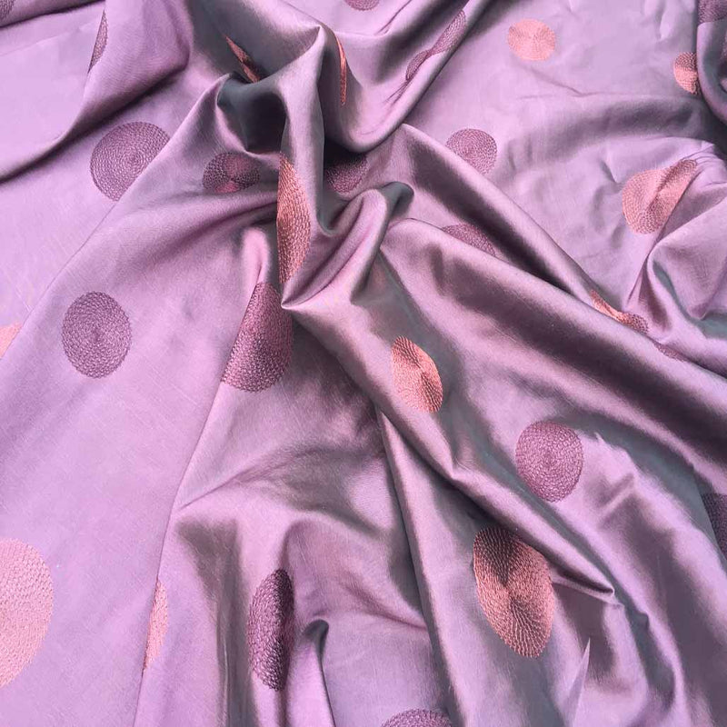 Embroidery Spotty Circle Taffeta Fabric