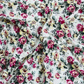 Floral Roses Stretch Coton Tissu Couture Couture Crop Tops Soirée Mariée