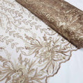 Embroidery Blossom Pearl Fancy Lace Net Dress Fabric