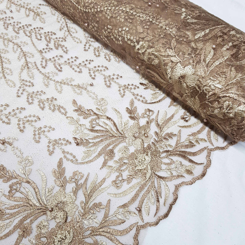 Broderie Blossom Pearl Fantaisie Dentelle Net Robe Tissu