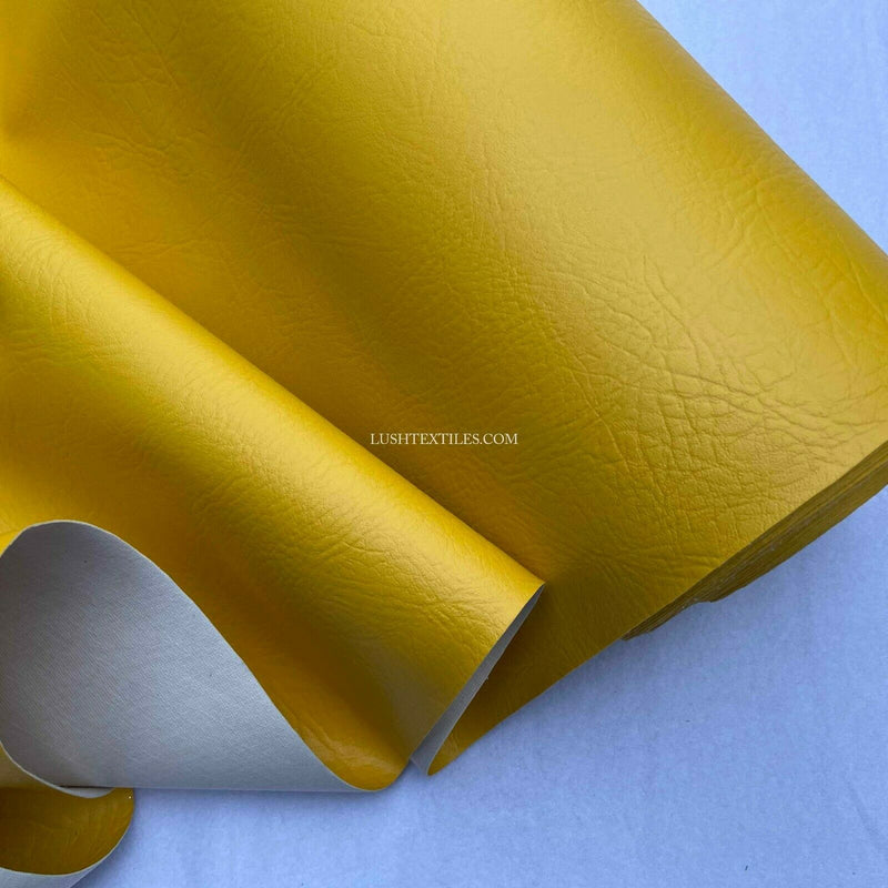 BEE YELLOW HEAVY DUTY UPHOLSTERY FAUX LEATHER/ VINYL FABRIC LEATHERETTE MATERIAL