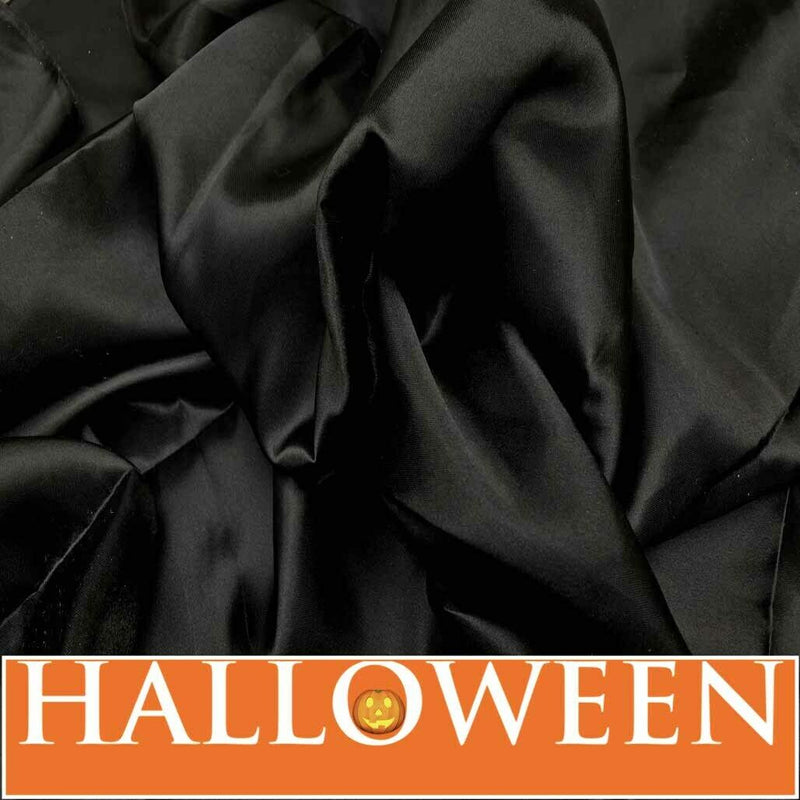 Black Silky Satin Fabric Gothic Dress Costumes Material Theatre Draping Backdrop