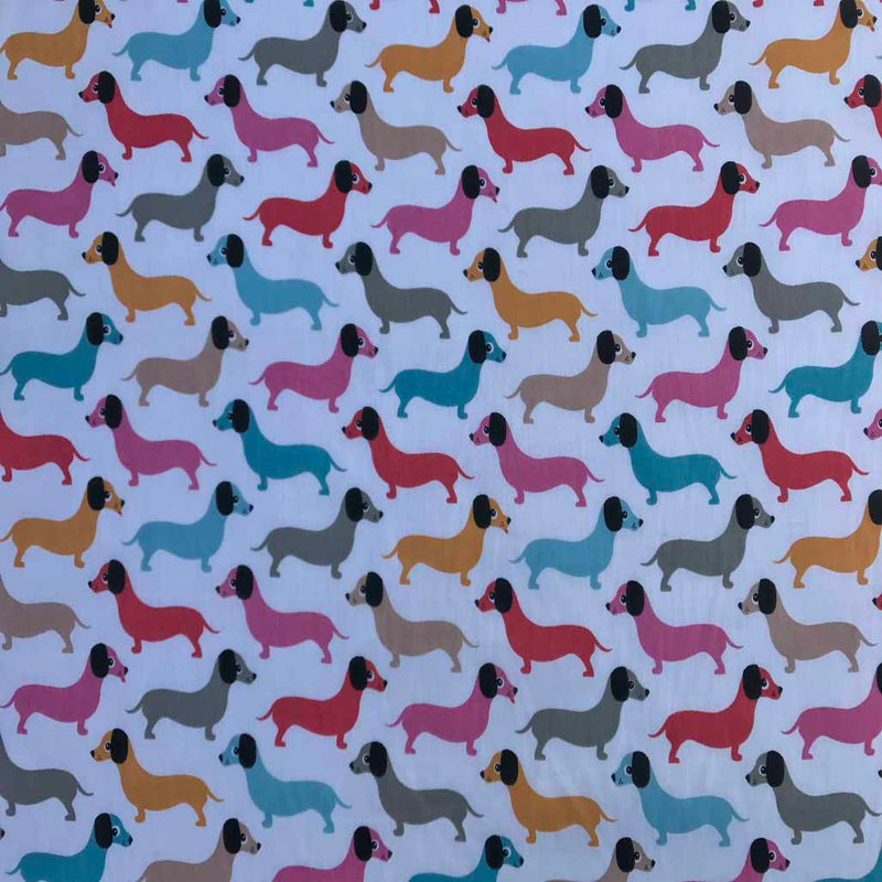 Sausage Dogs Print Poly Cotton Craft Fabric