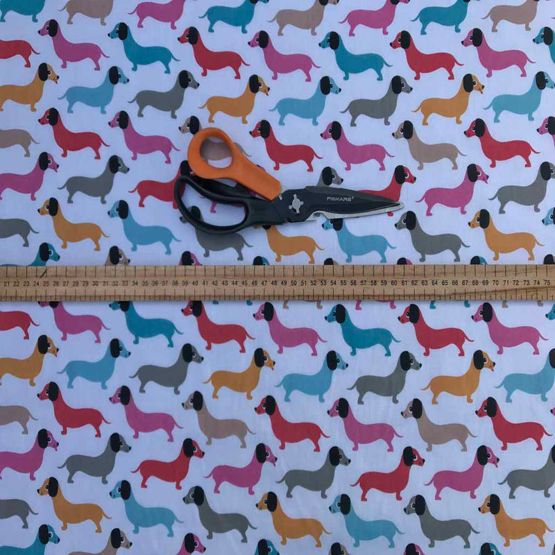 Sausage Dogs Print Poly Cotton Craft Fabric