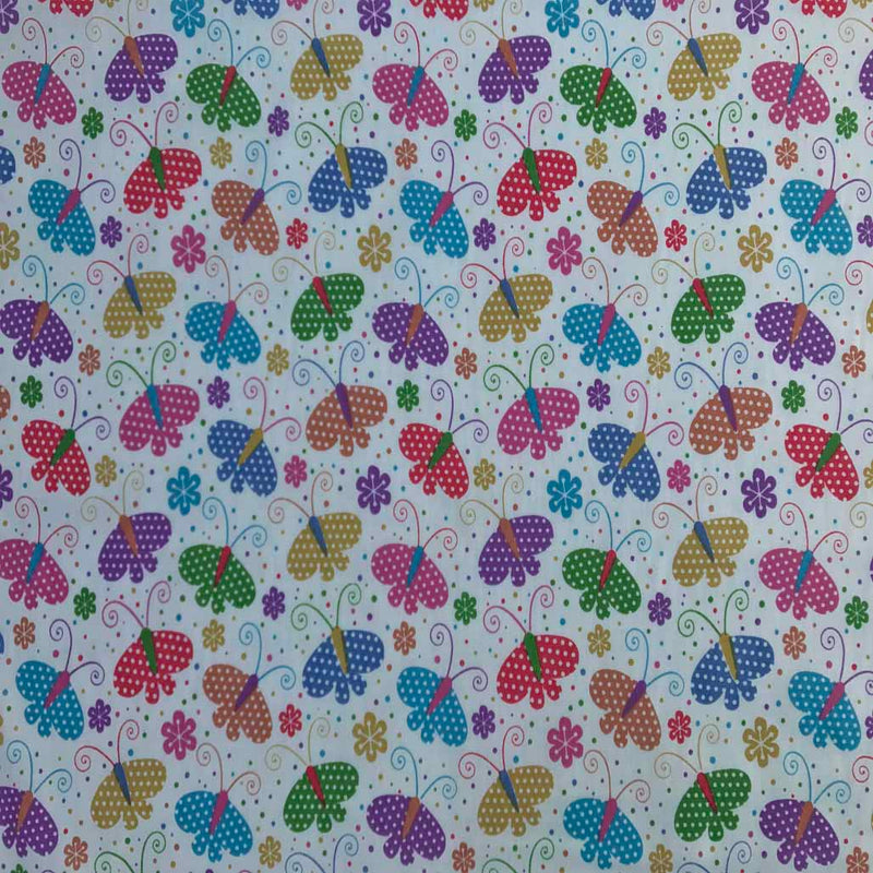 Summer Butterflies Print Poly Cotton Craft Fabric