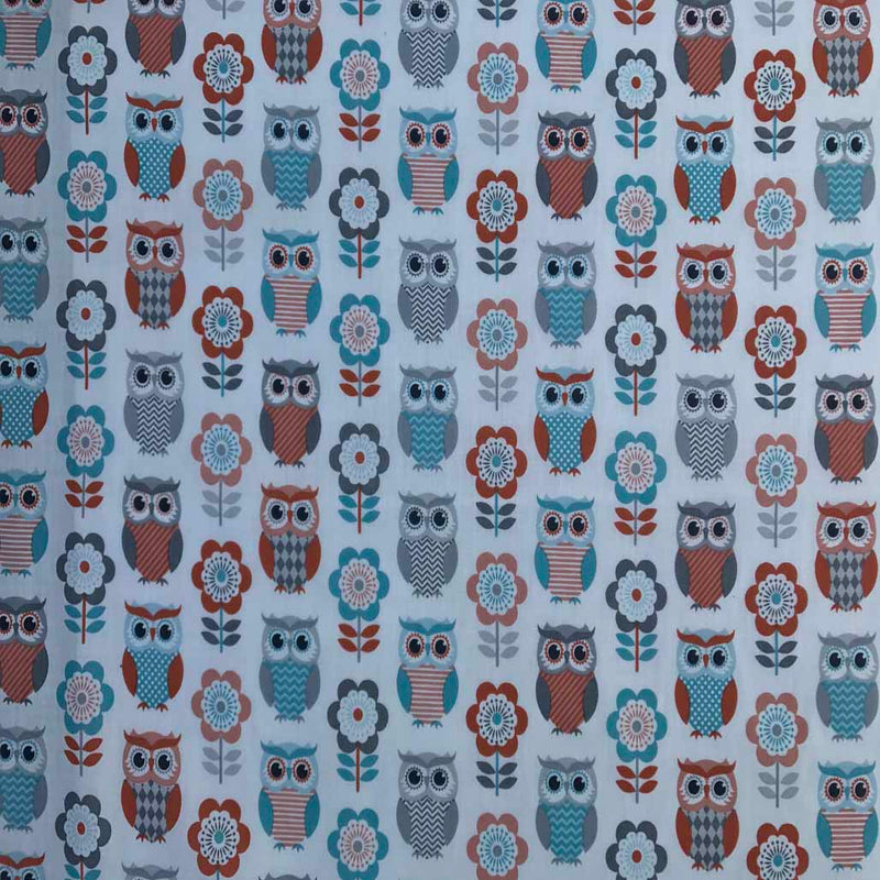 Owls Polycotton Craft Fabric