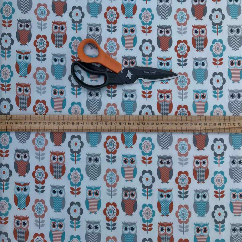 Owls Polycotton Craft Fabric