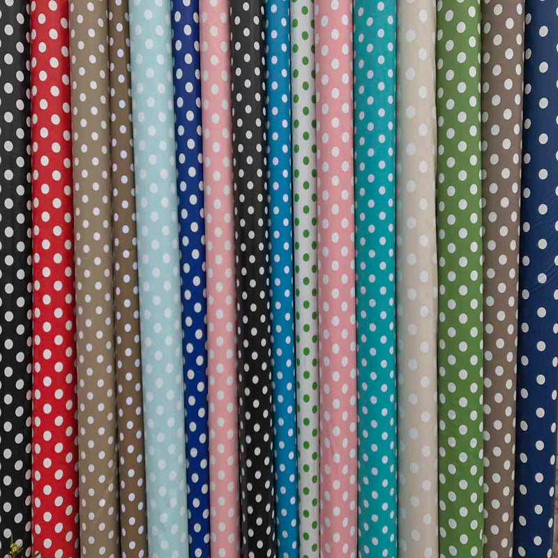 Polka Dot Spotty PVC Oilcloth Fabric