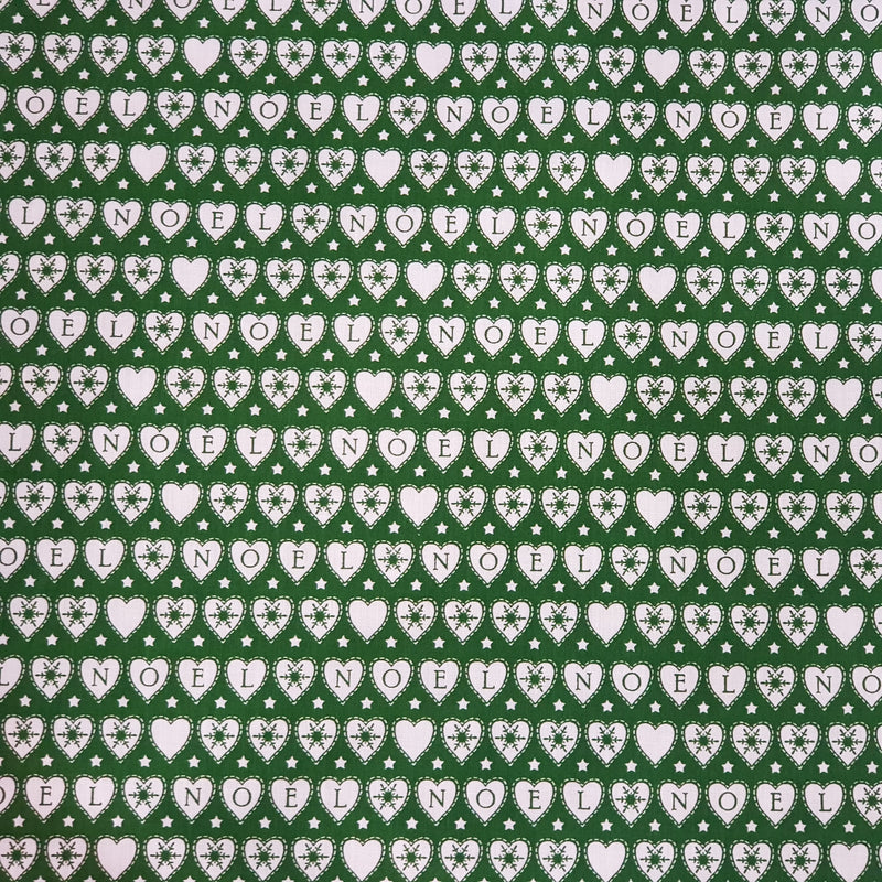 Neol Hearts Xmas Polycotton Fabric