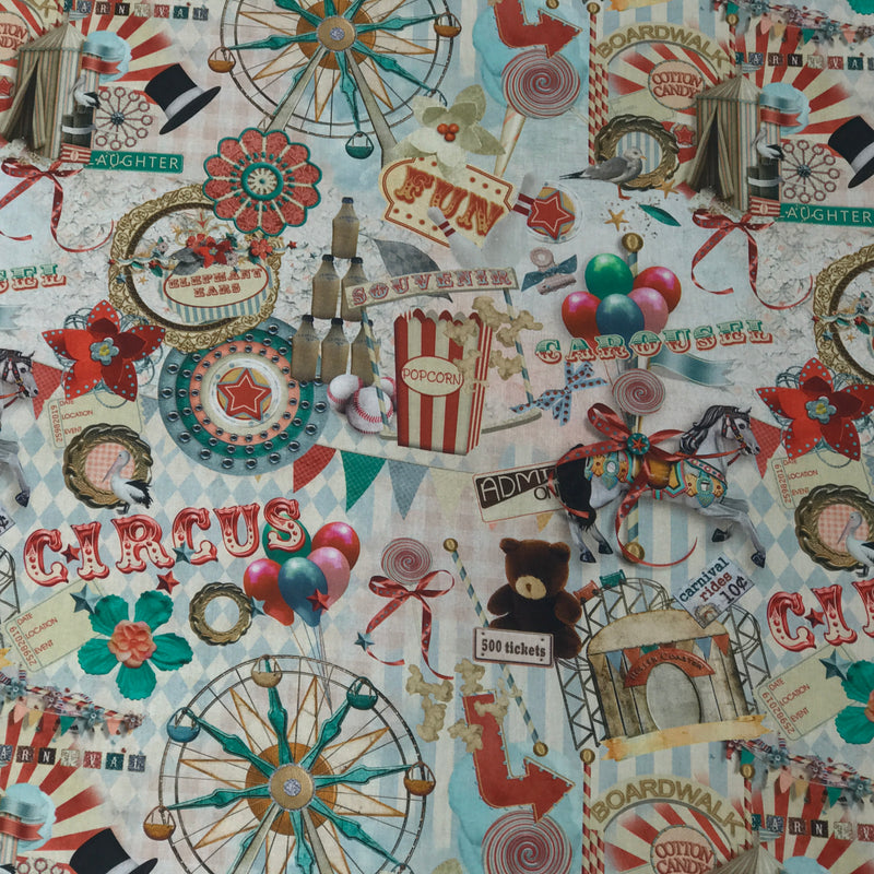 Circus Digital Print Cotton Fabric