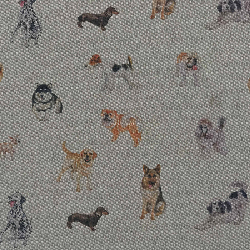 Show Dogs Digital Print Linen Cotton Canvas Furnishing Fabric