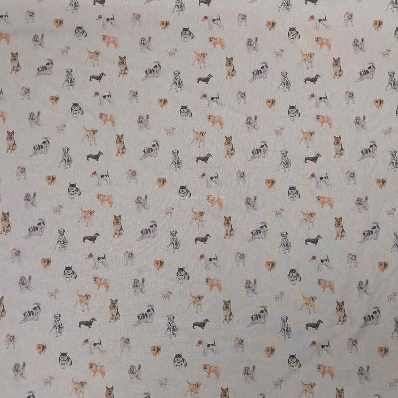 Show Dogs Digital Print Linen Cotton Canvas Furnishing Fabric