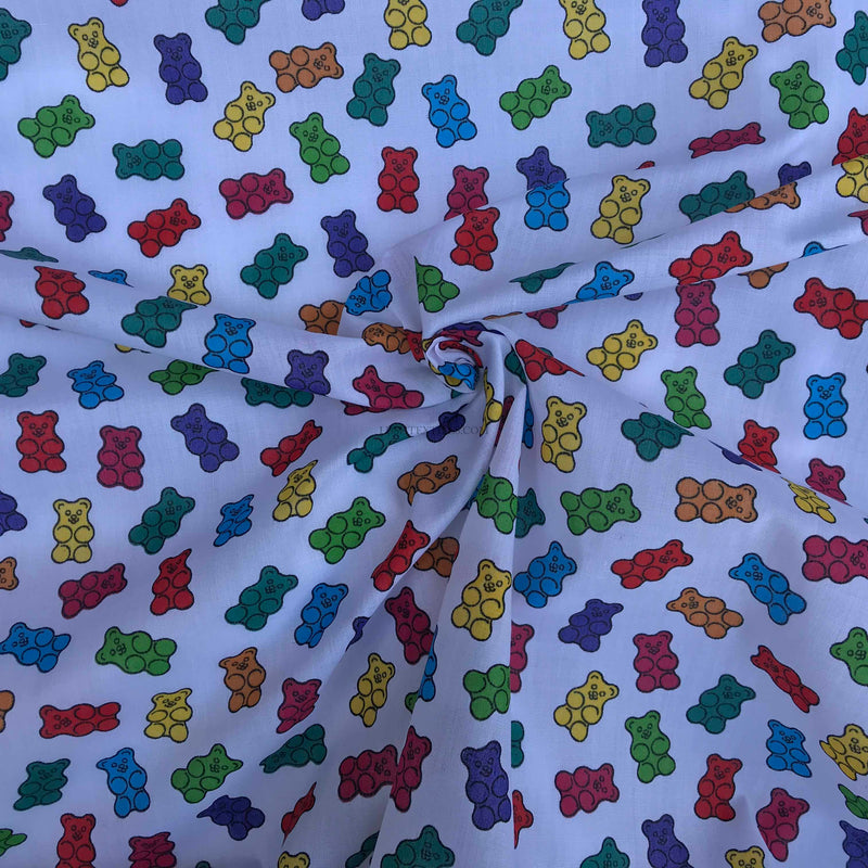 Jelly babies Sweets Kids Polycotton Fabric