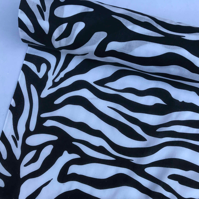 Zebra Print Polycotton Fabric