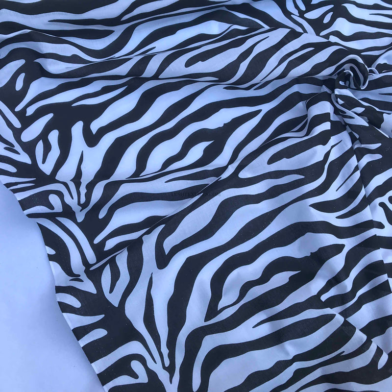 Zebra Print Polycotton Fabric