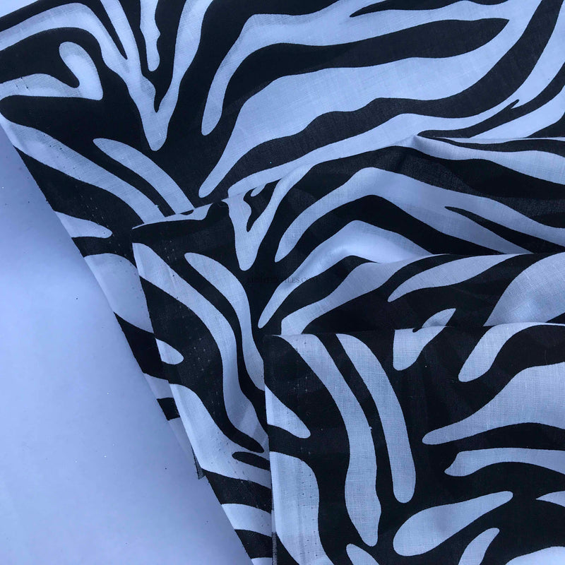 Zebra Print Polycotton Fabric