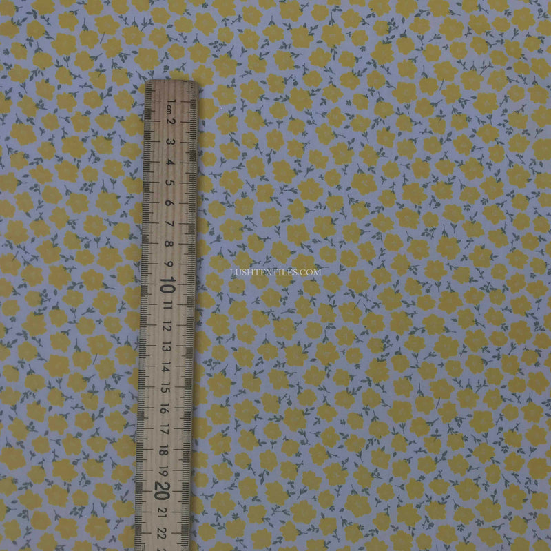 Small Yellow Poppy Print Polycotton Fabric