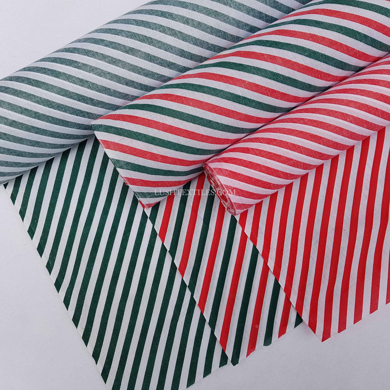 Diagonal Candy Stripes Poly Cotton Fabric