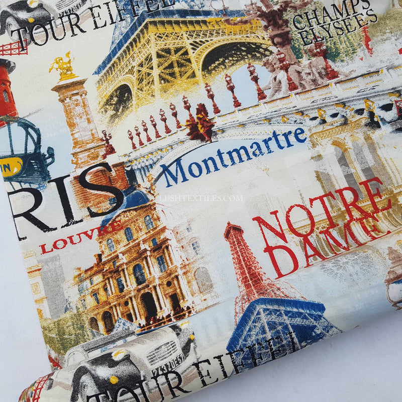 Paris Notre Dame Print Furnishing Fabric