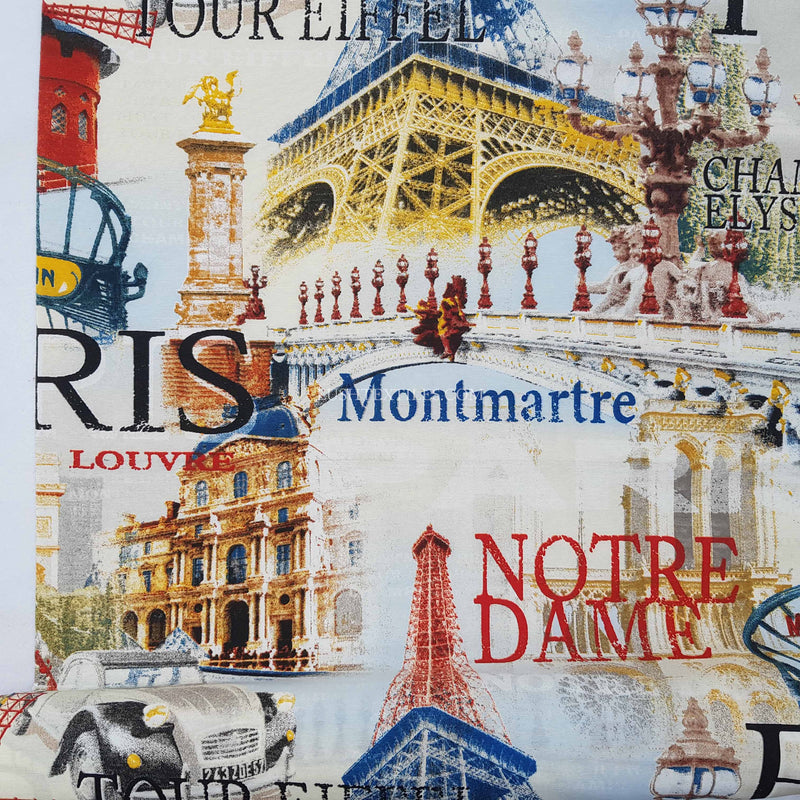 Paris Notre Dame Print Furnishing Fabric