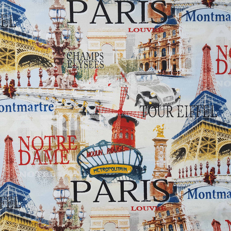 Paris Notre Dame Print Furnishing Fabric