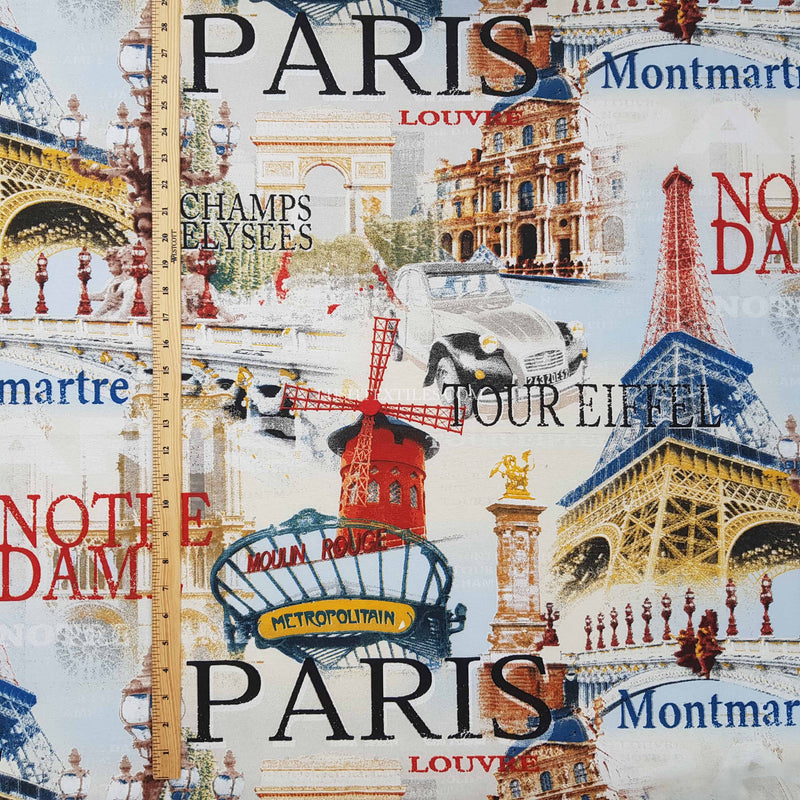 Paris Notre Dame Print Furnishing Fabric