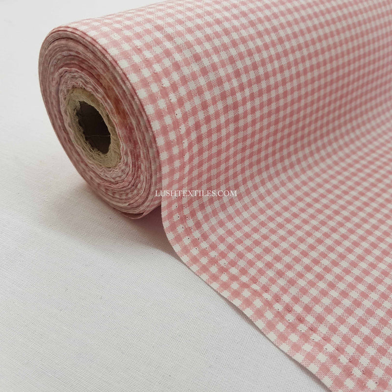 Tiny Gingham Checks Cotton Poplin Fabric