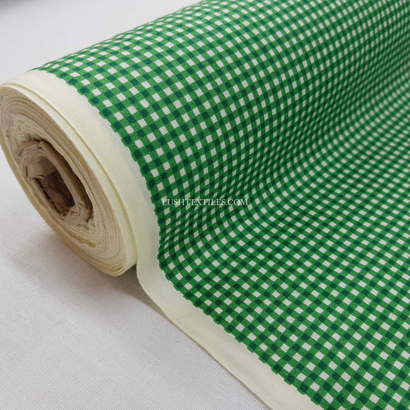 Tiny Gingham Checks Cotton Poplin Fabric