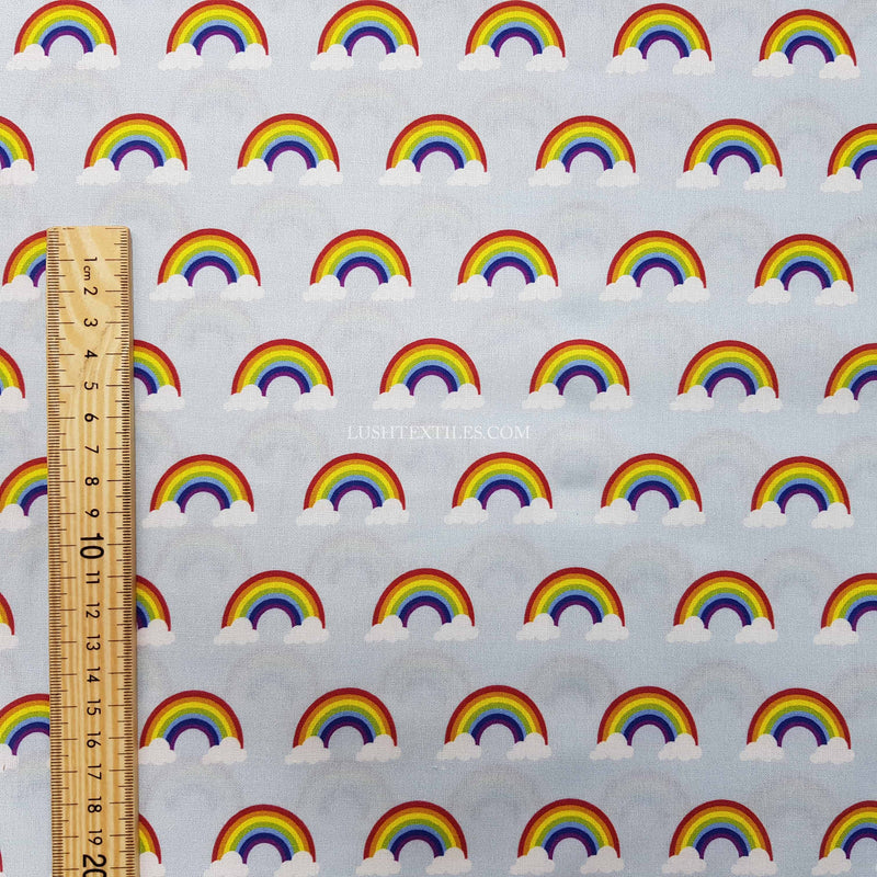 Rainbow And Clouds NHS Cotton Fabric, Sky