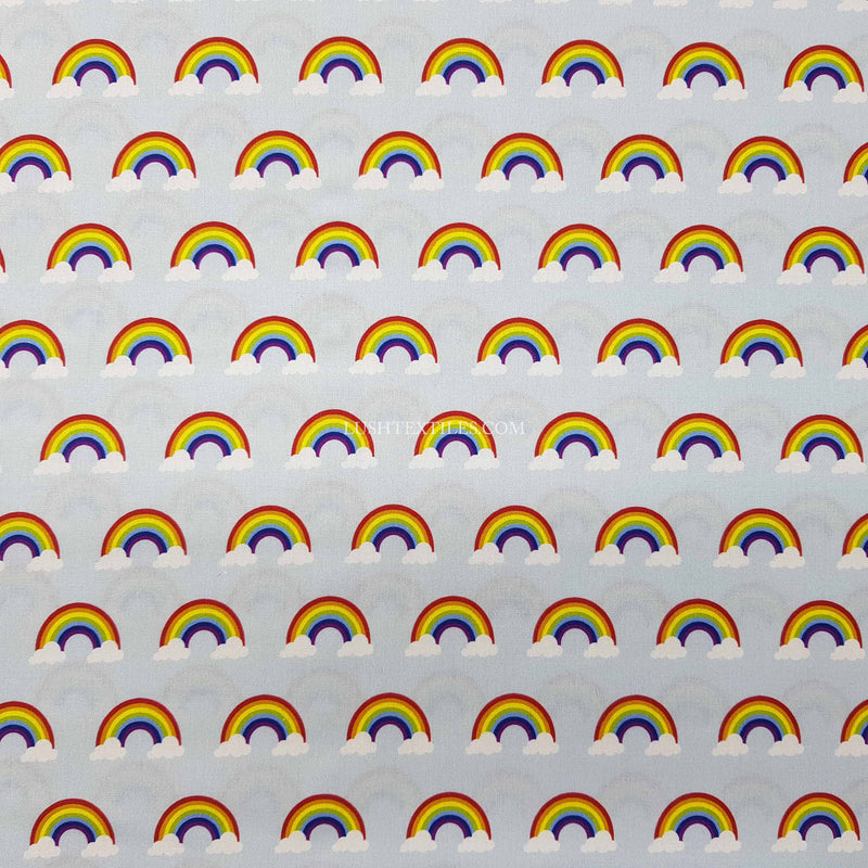 Rainbow And Clouds NHS Cotton Fabric, Sky