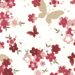 Butterfly Floral Flowers Rose & Hubble Cotton Fabric