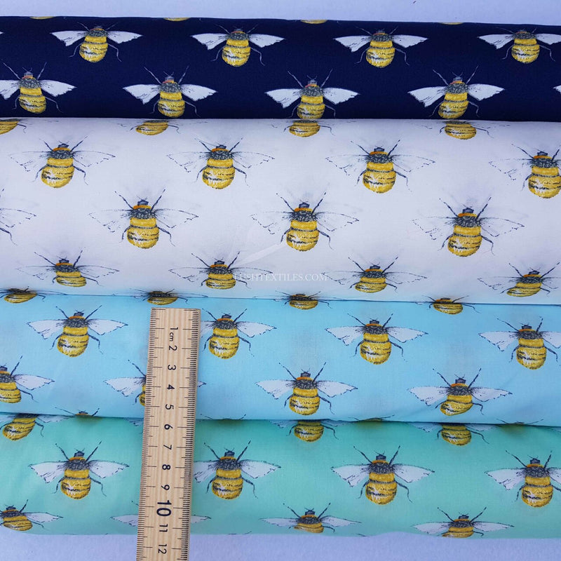 Bumblebee Rose & Hubble Cotton Poplin Dress Fabric