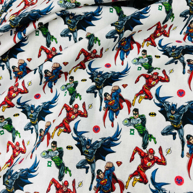 Tissu DC Justice League Chiffres Tissu - Coussins en coton et artisanat 150 cm