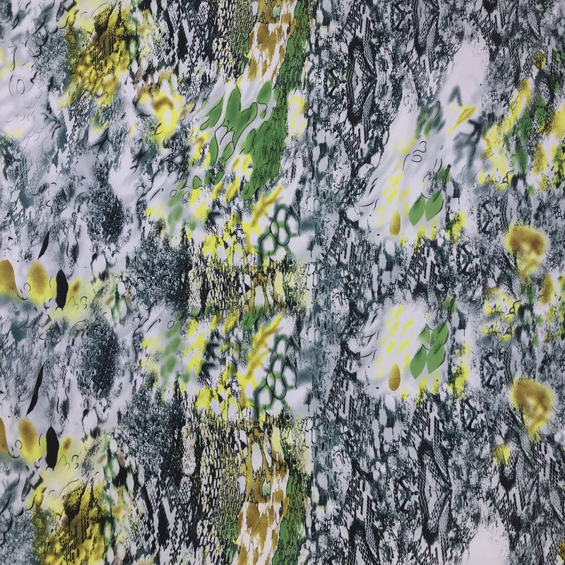 Animal Skin Print Satin, Yellow/Green