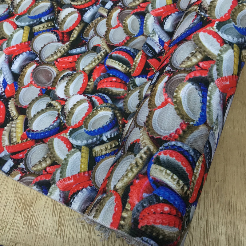 Bottle Tops Digital Print Cotton Fabric