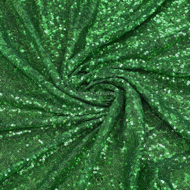 Bling Sequins Net Fabric, Emerald Green