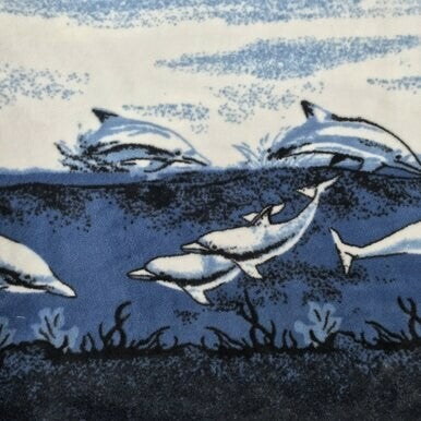 Dolphins Print Antipil Polar Fleece Fabric