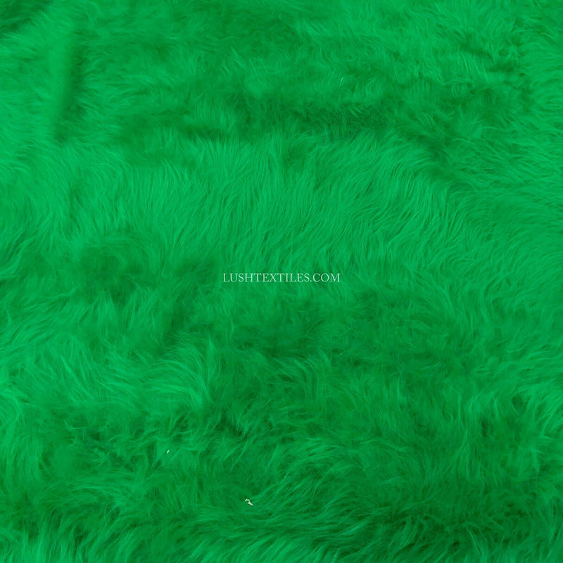 Emerald Green LONG PILE FUN FUR Fabric Doll Toys Kids Crafts Soft Furry Material